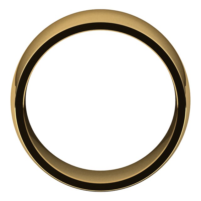 14k Yellow 10 Mm Half Round Comfort Fit Light Band Size 4.5