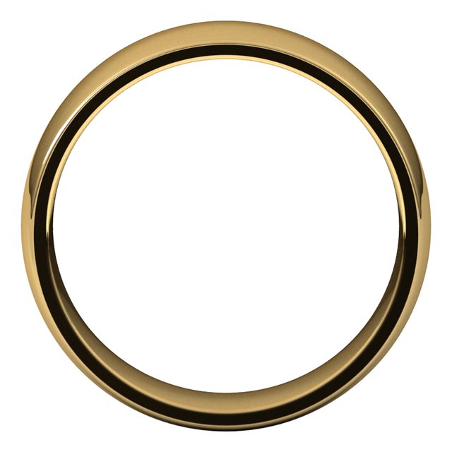 14k Yellow 6.5 Mm Half Round Comfort Fit Light Band Size 8