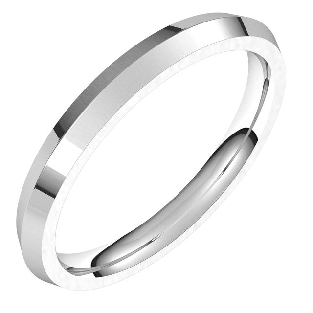14k White 2.5 Mm Knife Edge Comfort Fit Band Size 9.5