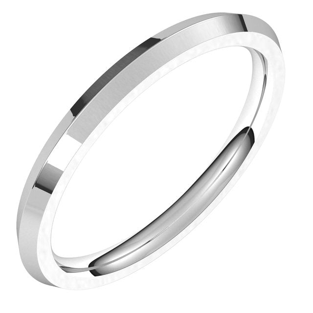 Sterling Silver 2 mm Knife Edge Comfort Fit Band Size 10.5