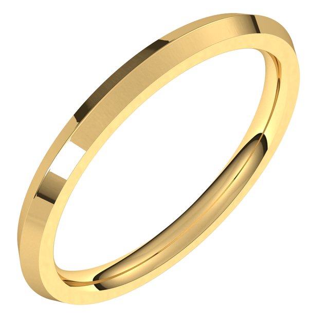 14k Yellow 2 Mm Knife Edge Comfort Fit Band Size 7.5
