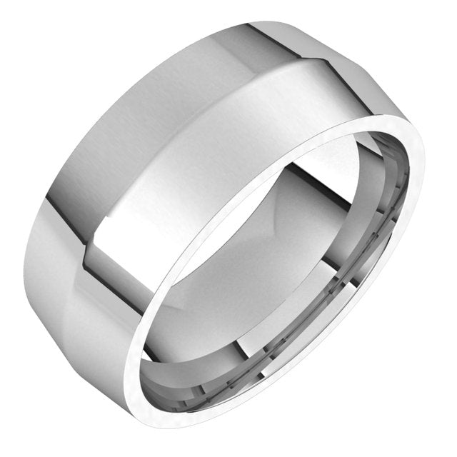 14k White 8 Mm Knife Edge Comfort Fit Band Size 11.5