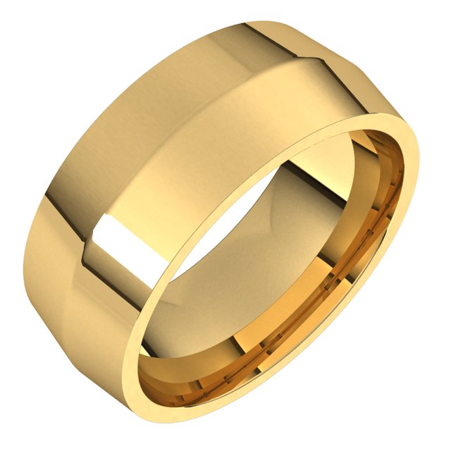 14k Yellow 8 Mm Knife Edge Comfort Fit Band Size 10