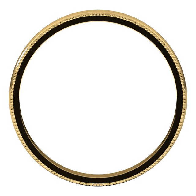 14k Yellow 2.5 Mm Lightweight Milgrain Half Round Band Size 7.5