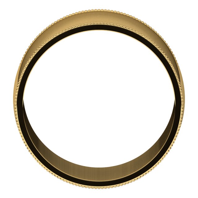 14K Yellow 11 mm Milgrain Half Round Light Band Size 6.5