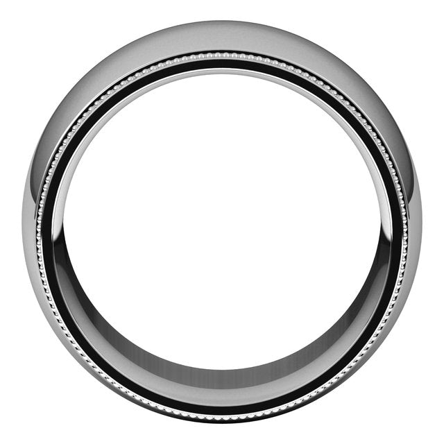 Sterling Silver 12 mm Milgrain Half Round Comfort Fit Band Size 11