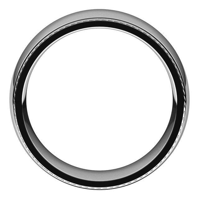 14k White 8 Mm Rope Comfort-fit Half Round Band Size 10