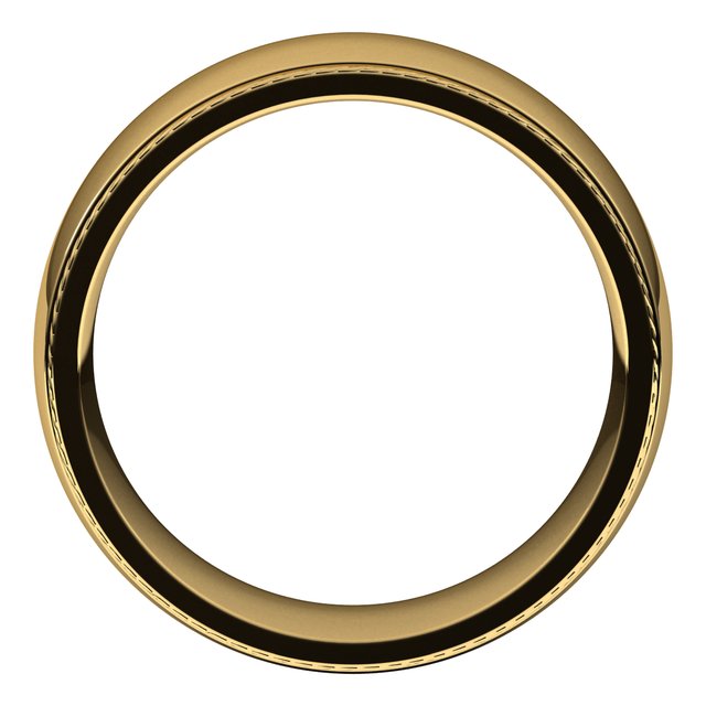 14K Yellow 8 mm Rope Half Round Comfort Fit Band Size 9