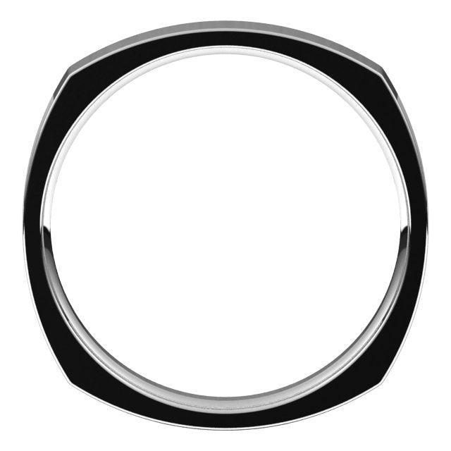 14K White 3 mm Square Comfort Fit Band Size 8