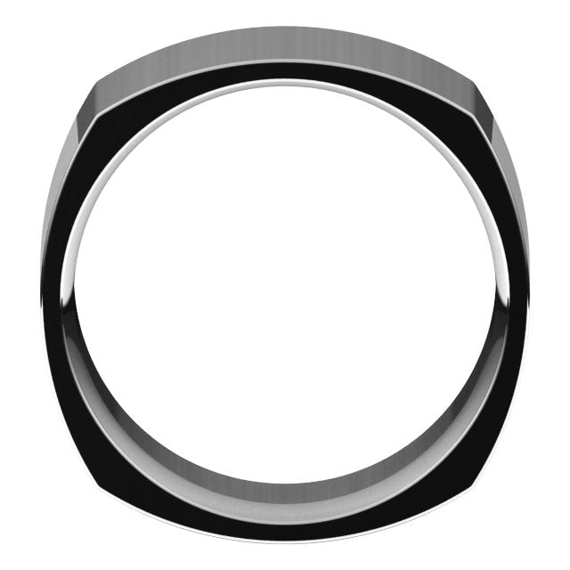 18K White 10 mm Square Comfort Fit Band Size 6