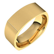 14k Yellow 8 Mm Square Comfort Fit Band Size 9
