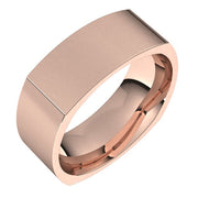 14k Rose 8 Mm Square Comfort Fit Band Size 9.5