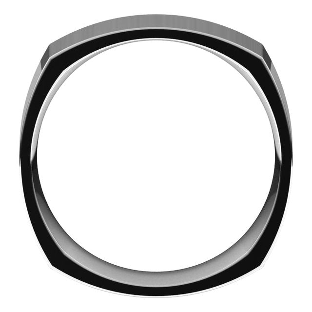 14k White 8 Mm Square Comfort Fit Band Size 13