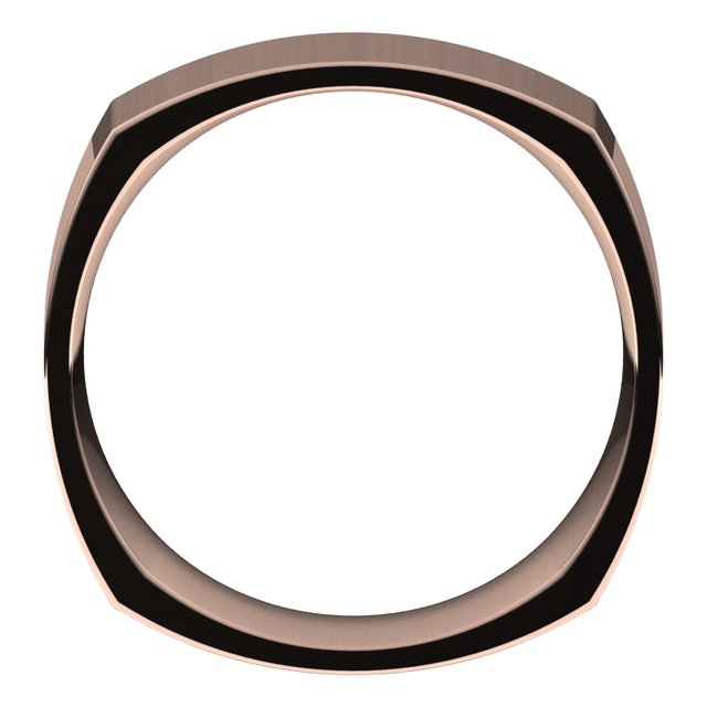 14k Rose 8 Mm Square Comfort Fit Band Size 9.5