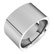 14K White 12 mm Square Comfort Fit Band Size 6