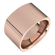 18K Rose 12 mm Square Comfort Fit Band Size 5.5