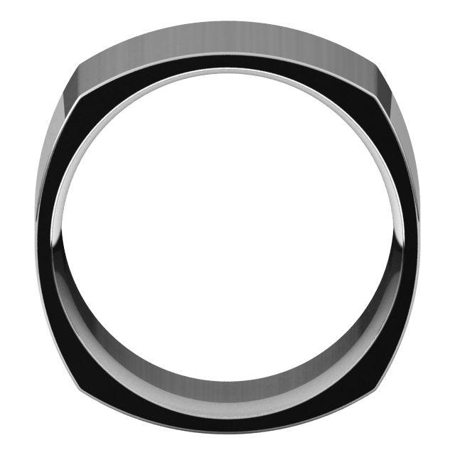 14K White 12 mm Square Comfort Fit Band Size 6