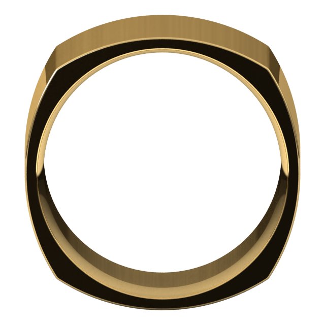18K Yellow 12 mm Square Comfort Fit Band Size 6