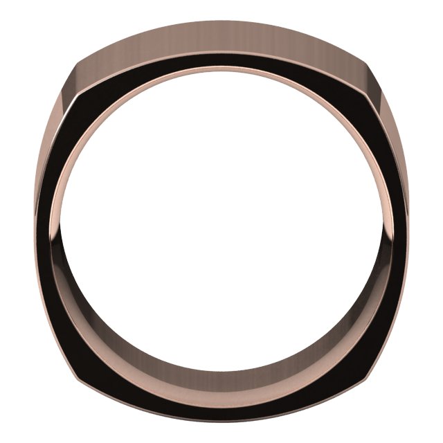 18K Rose 12 mm Square Comfort Fit Band Size 5.5