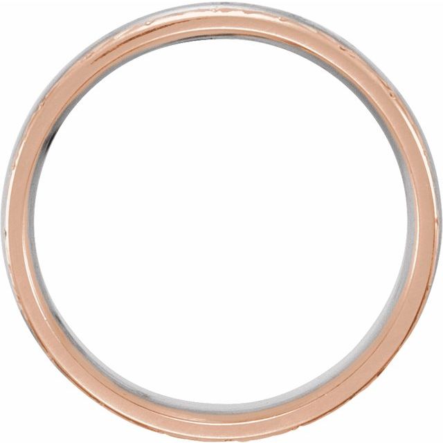 14K Rose/White/Rose 6 mm Design-Engraved Band Size 10