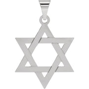 14K White 25x19 mm Star of David Pendant