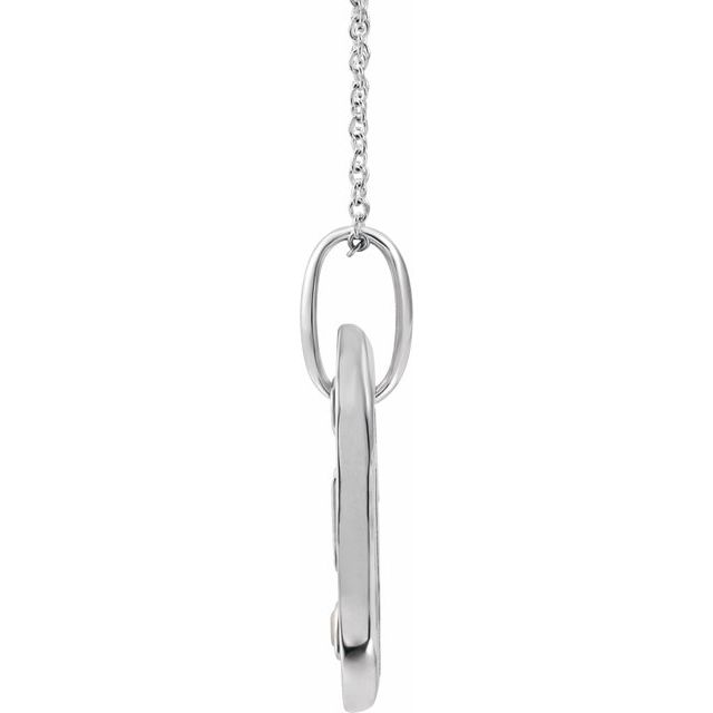 14K White .05 CT Natural Diamond Initial L 16-18' Necklace