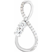 14k White 1/5 Ctw Natural Diamond Infinity-inspired Pendant