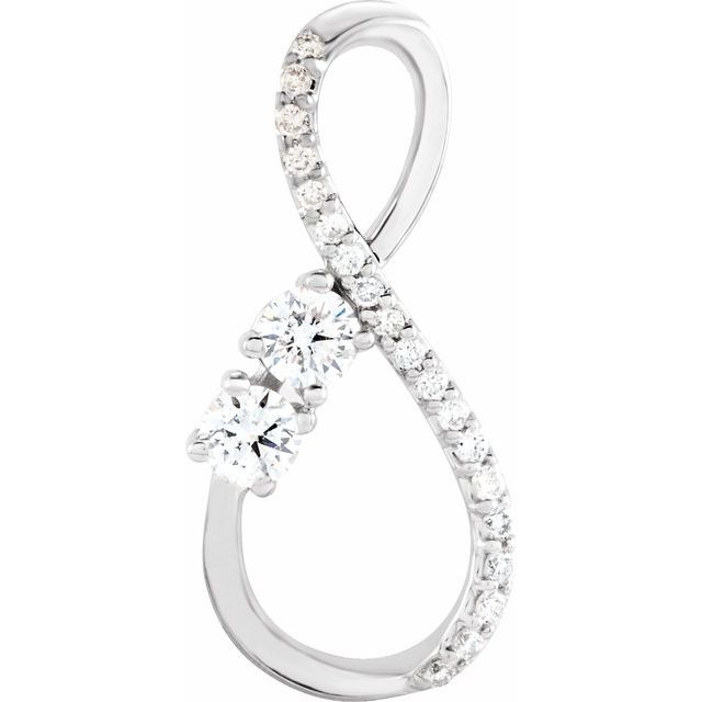 14k White 1/5 Ctw Natural Diamond Infinity-inspired Pendant