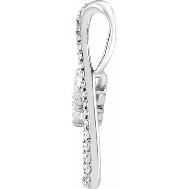 14k White 1/5 Ctw Natural Diamond Infinity-inspired Pendant