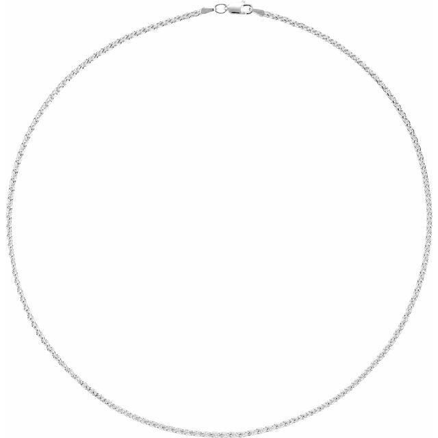Sterling Silver 2.25 mm Wheat 16' Chain
