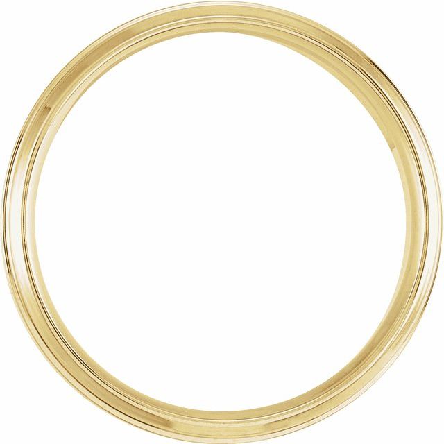 14K Yellow 7 mm Beveled-Edge Band with Satin Finish Size 10