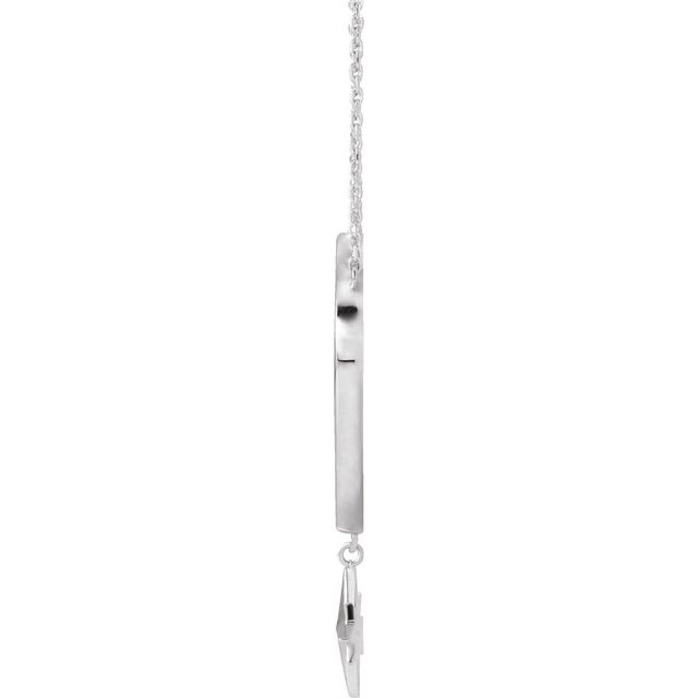 Sterling Silver 23.8x15.7 mm Miraculous Mary 18' Necklace