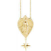 14K Yellow 23.8x15.7 mm Miraculous Mary 18' Necklace