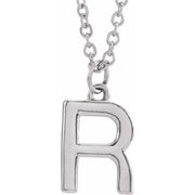 Sterling Silver Initial R Dangle 18' Necklace