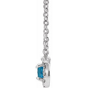 14K White Natural Aquamarine & .05 CTW Natural Diamond 18' Necklace