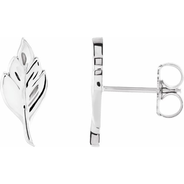 Sterling Silver Leaf Earrings