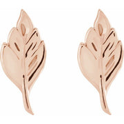 14k Rose Leaf Earrings