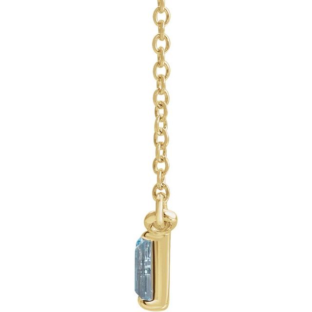 14K Yellow Natural Blue Multi-Gemstone & 1/8 CTW Natural Diamond Bar 18' Necklace