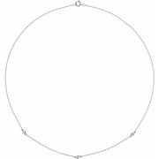 14K White 1/6 CTW Natural Diamond 3-Station 18' Necklace
