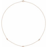 14K Rose 1/6 CTW Natural Diamond 3-Station 18' Necklace