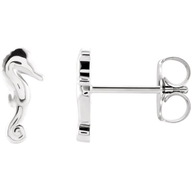 Sterling Silver Seahorse Earrings