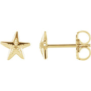 14K Yellow Starfish Earrings