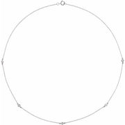 14K White 1/4 CTW Natural Diamond 5-Station 18' Necklace