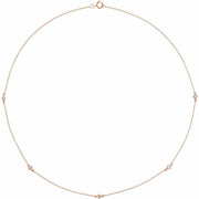 14K Rose 1/4 CTW Natural Diamond 5-Station 16' Necklace