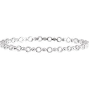 Sterling Silver 4.4 mm Geometric Bangle 7' Bracelet