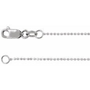 14K White 1 mm Diamond-Cut Bead 7' Chain