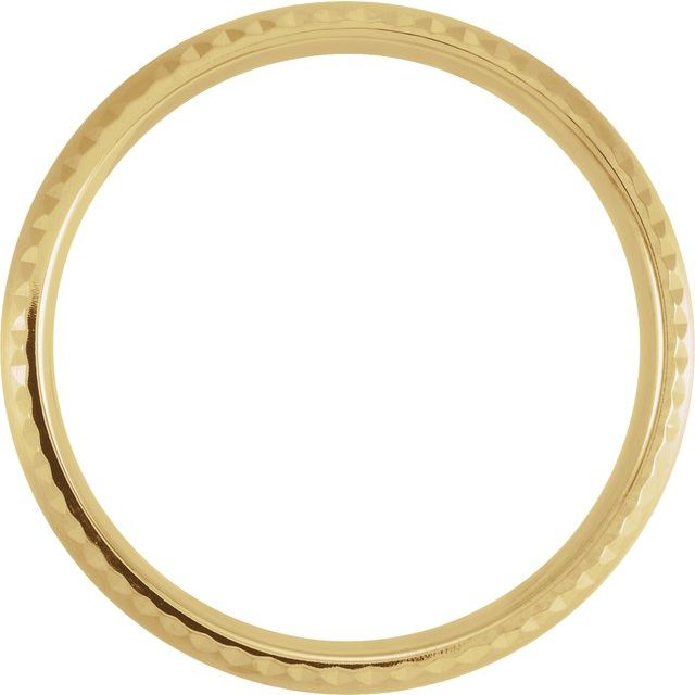 14K Yellow 7 mm Faceted Edge Band with Satin Finish Size 10