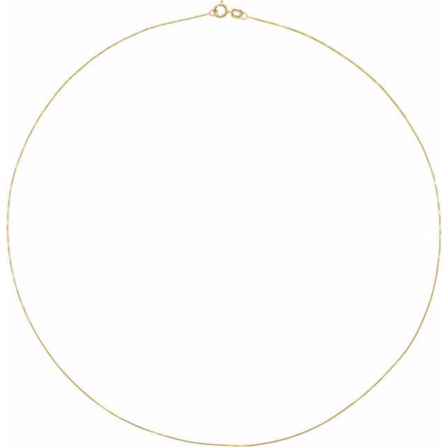 14K Yellow .55 mm Box 7' Chain