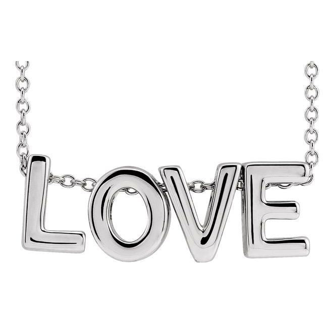 Sterling Silver Love 16-18' Necklace