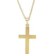 14k Yellow 18 X 12 Mm Cross 18' Necklace